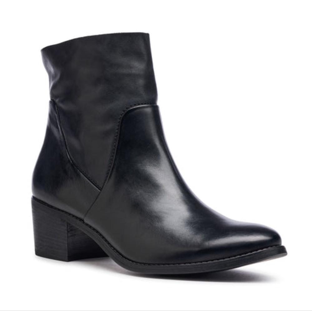 NWOT Paul Green Suzette Ankle Heeled Boots Italian Leather Side Zip Black 4.5 7